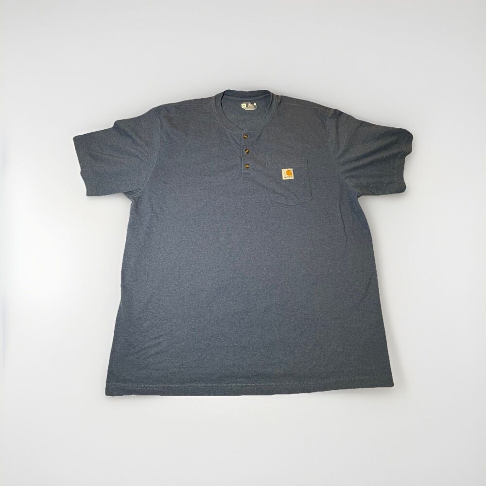 Carhartt K84 Loose Fit Heavyweight Short-Sleeve Pocket Henley T-Shirt 2XL Tall